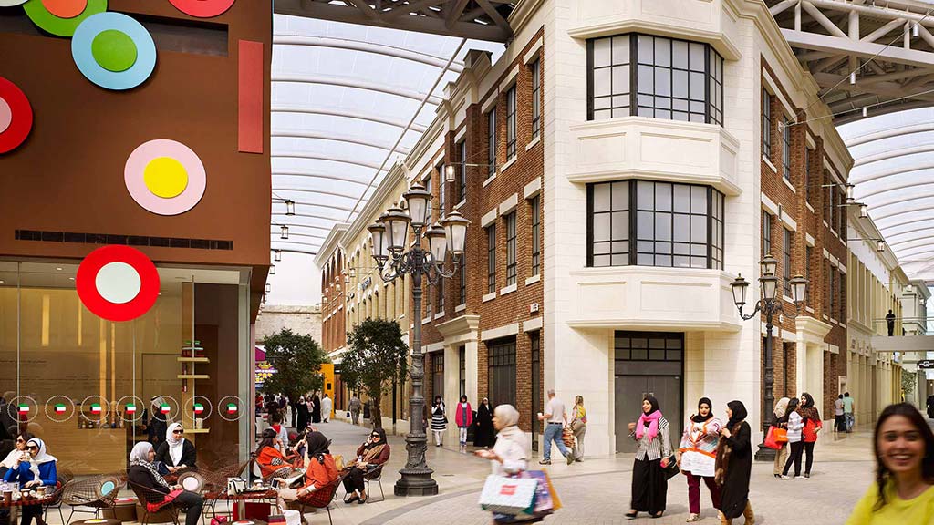 People walking on a street.