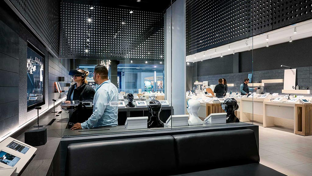 A group of people in a room.