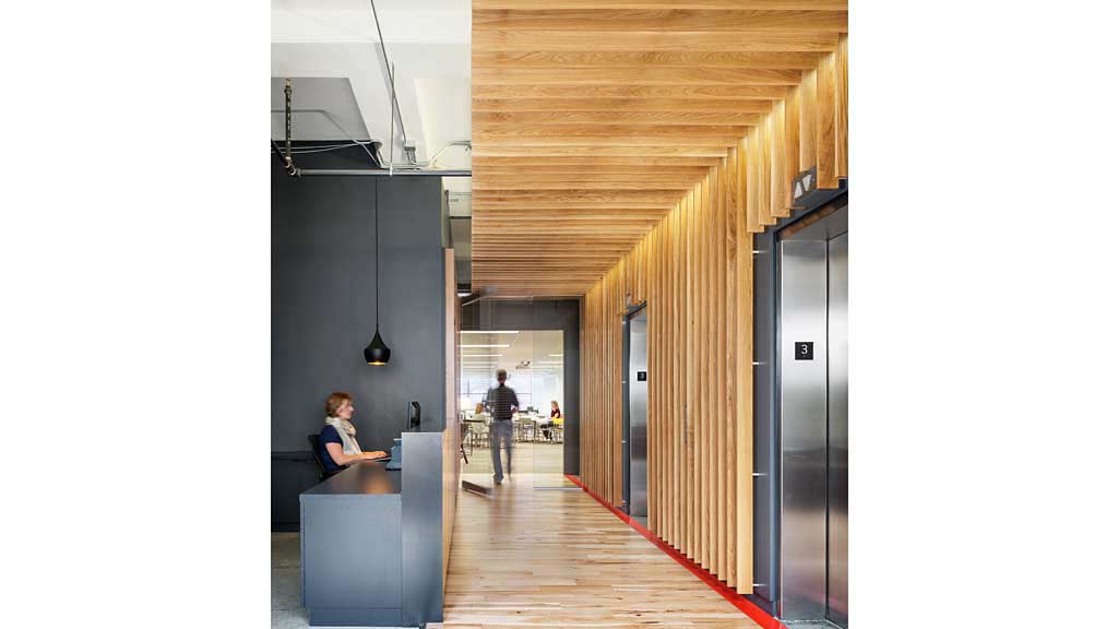 A man and woman in a building.
