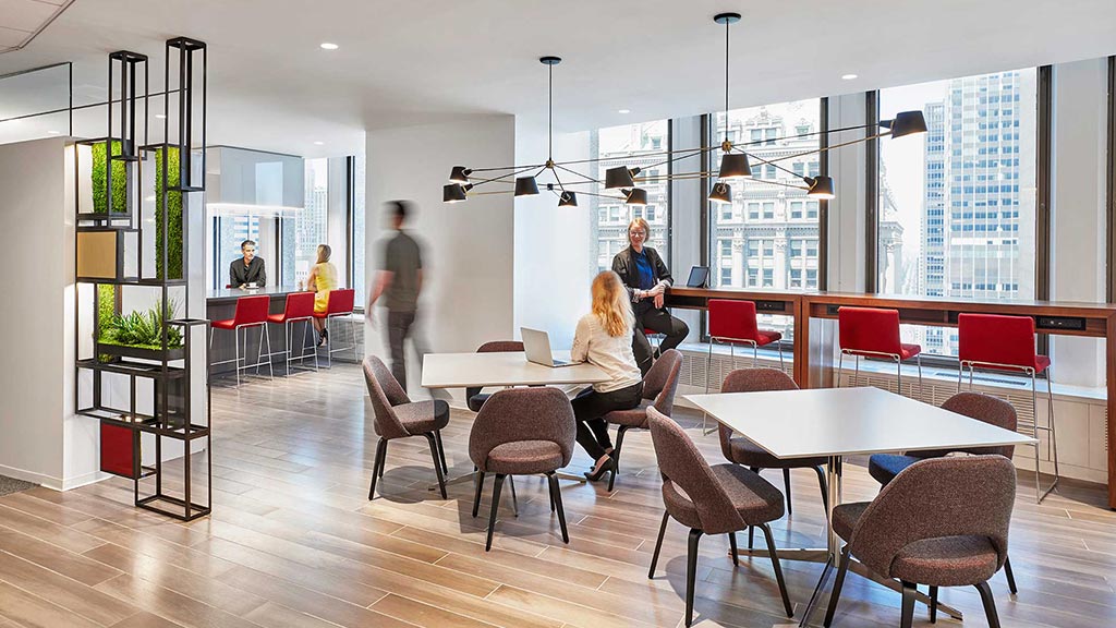 A group of people in a room.