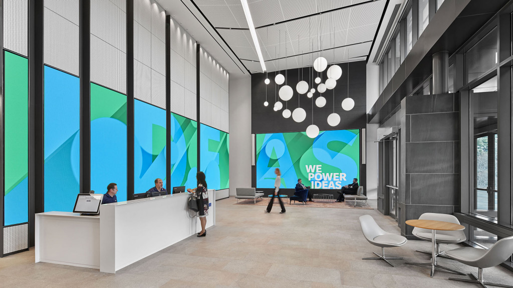 A group of people in a room.