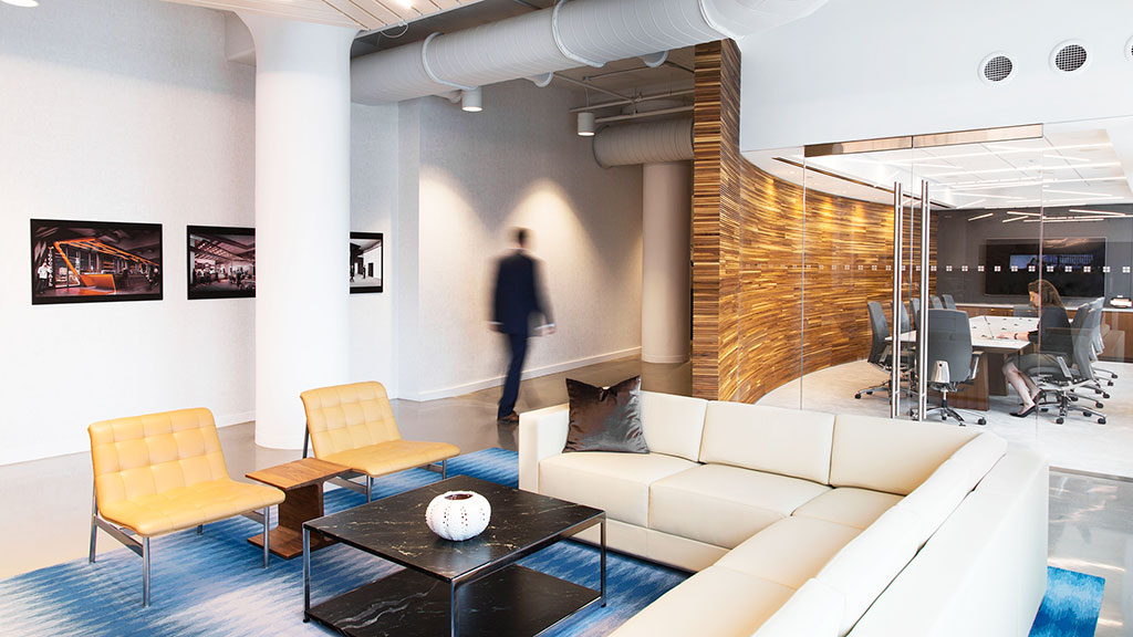 A person walking in a room.