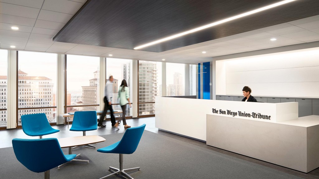 A few people in an office.