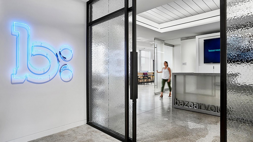 A person walking through a building.