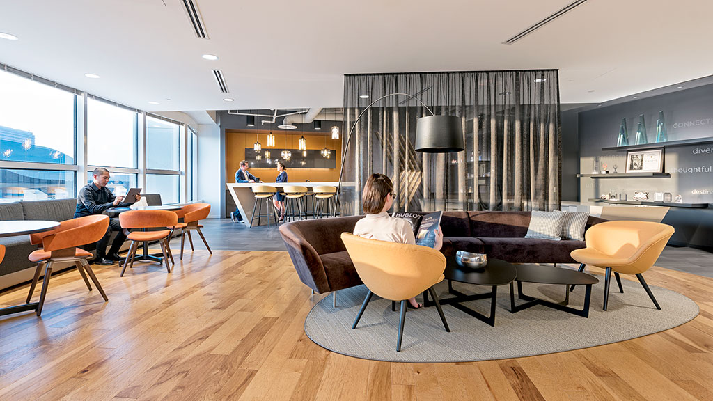 A couple sitting in a restaurant.