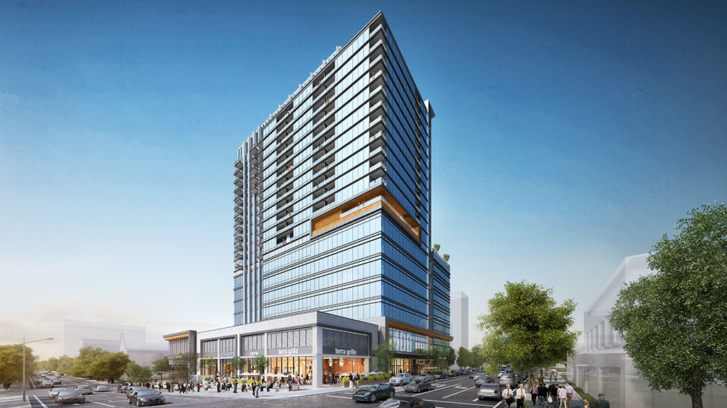 A tall building with a lot of windows.