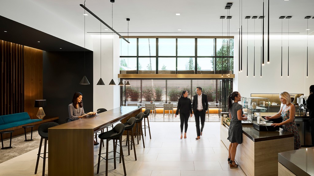 A group of people in a room.