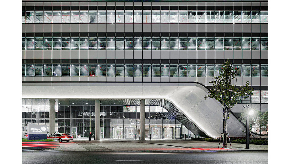 A building with a staircase.