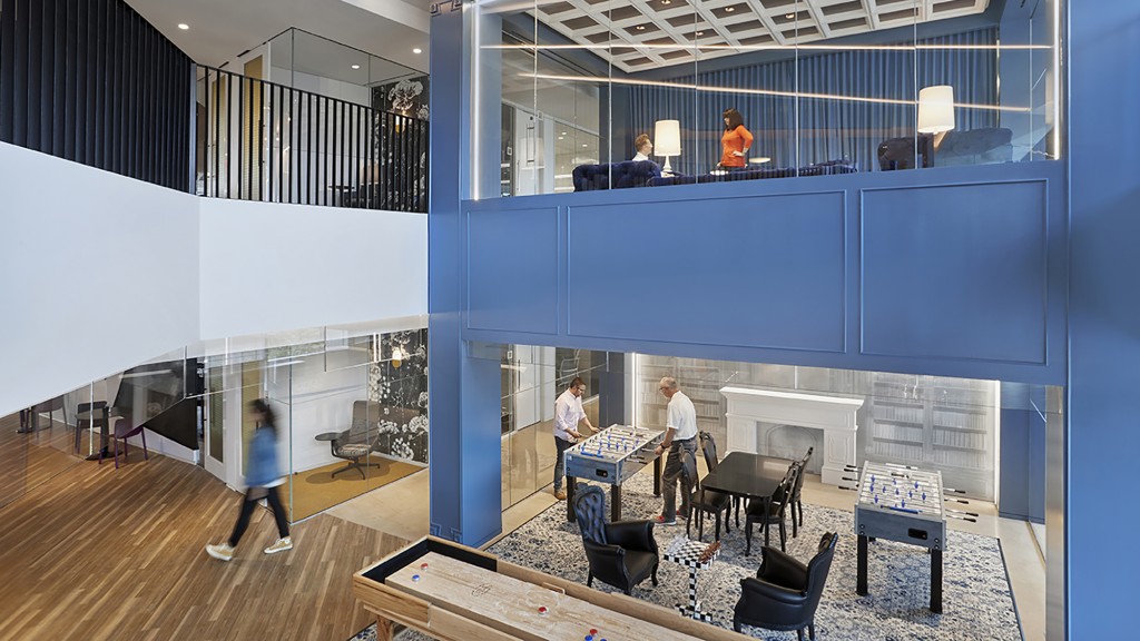 A group of people in a room.