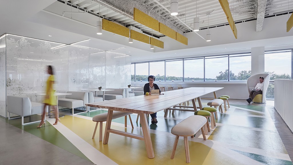 A group of people in a room.