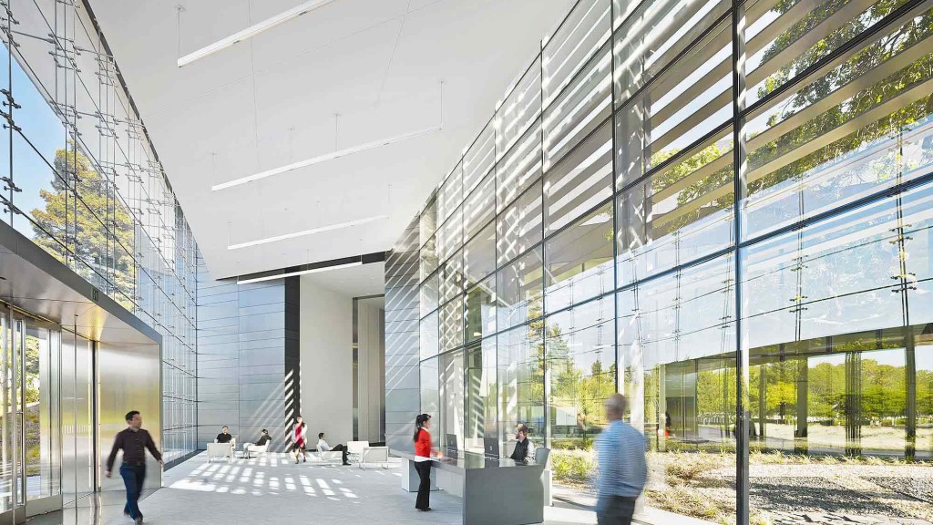 People walking in a large building.