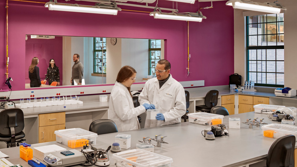 A man and a woman in a lab.