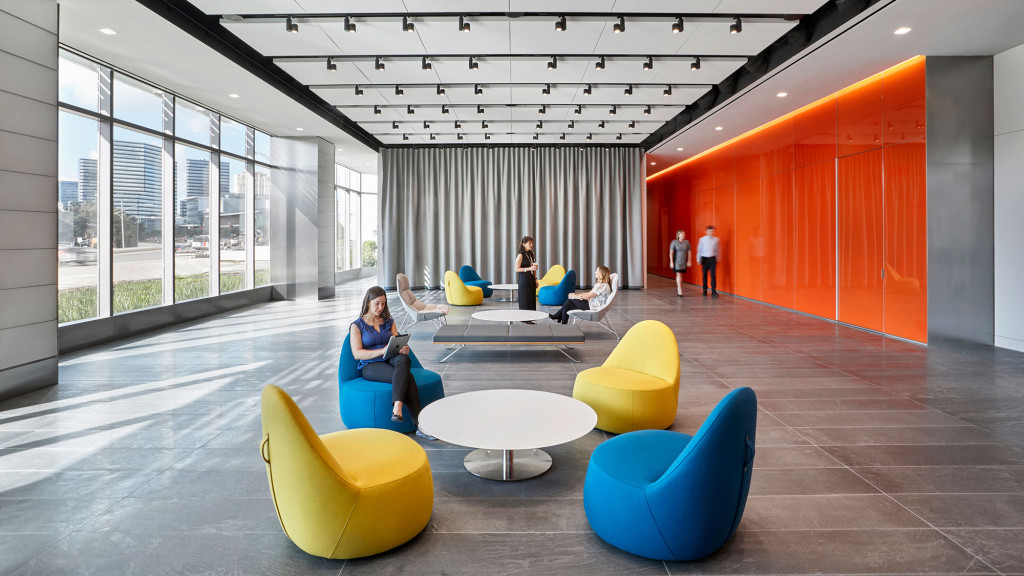 A group of people in a room.