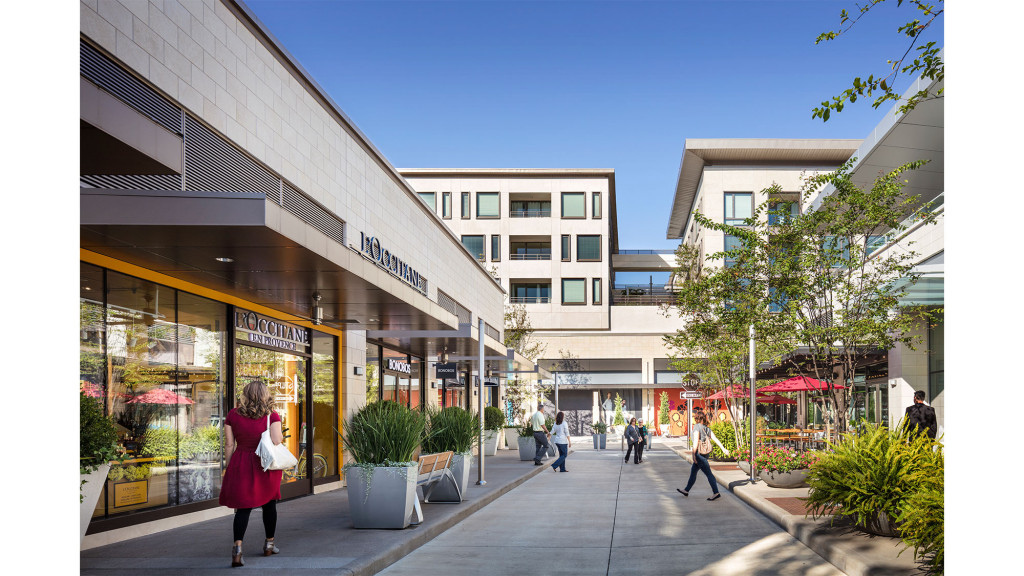 People walking on a sidewalk.