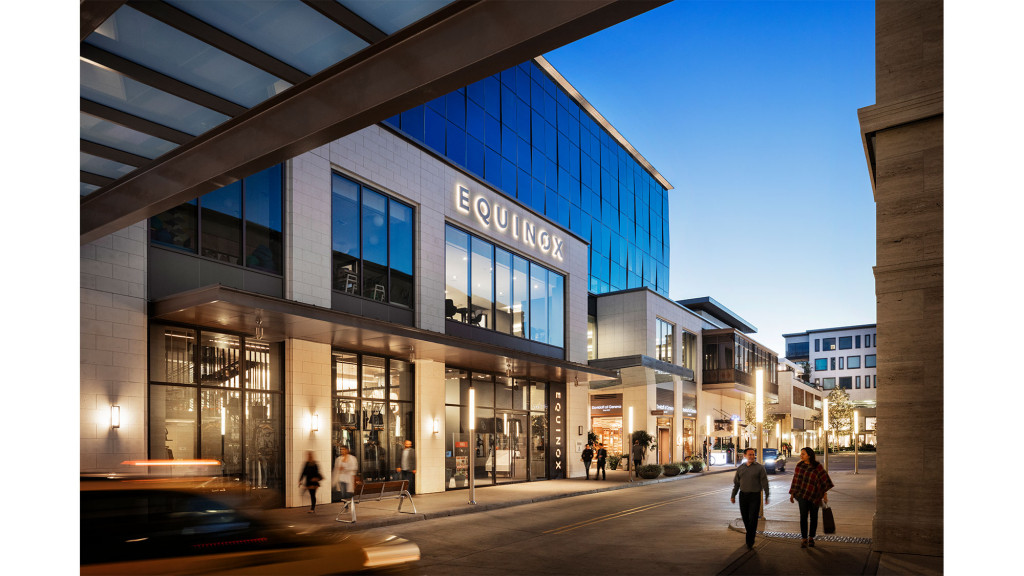 A building with glass windows.