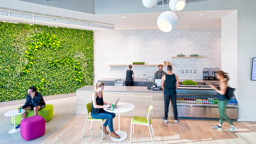 A group of people in a room.