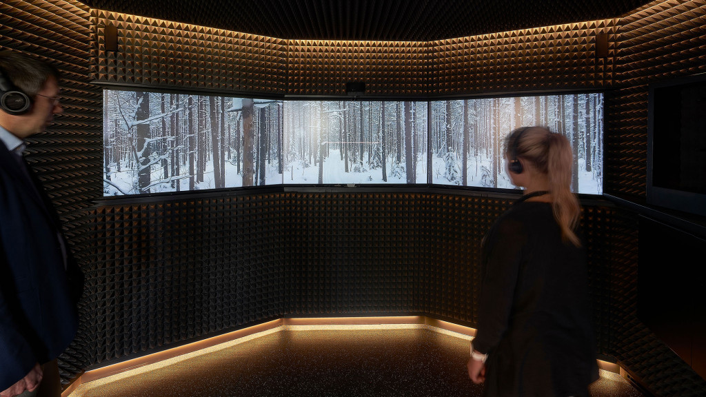 A person wearing headphones.