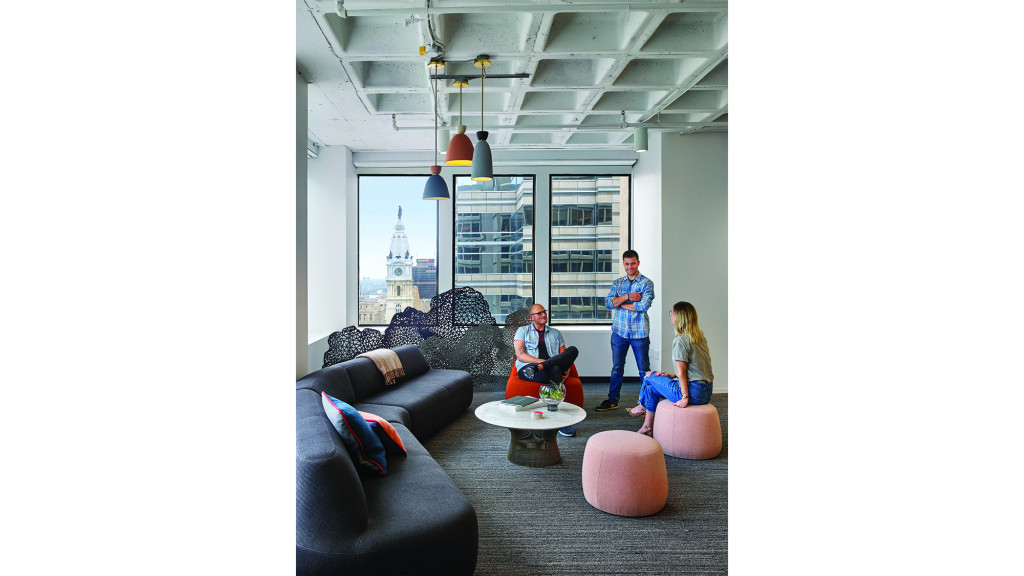 A group of people in a room.