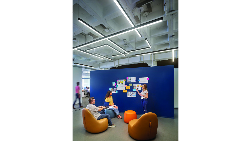 A group of people in a room.