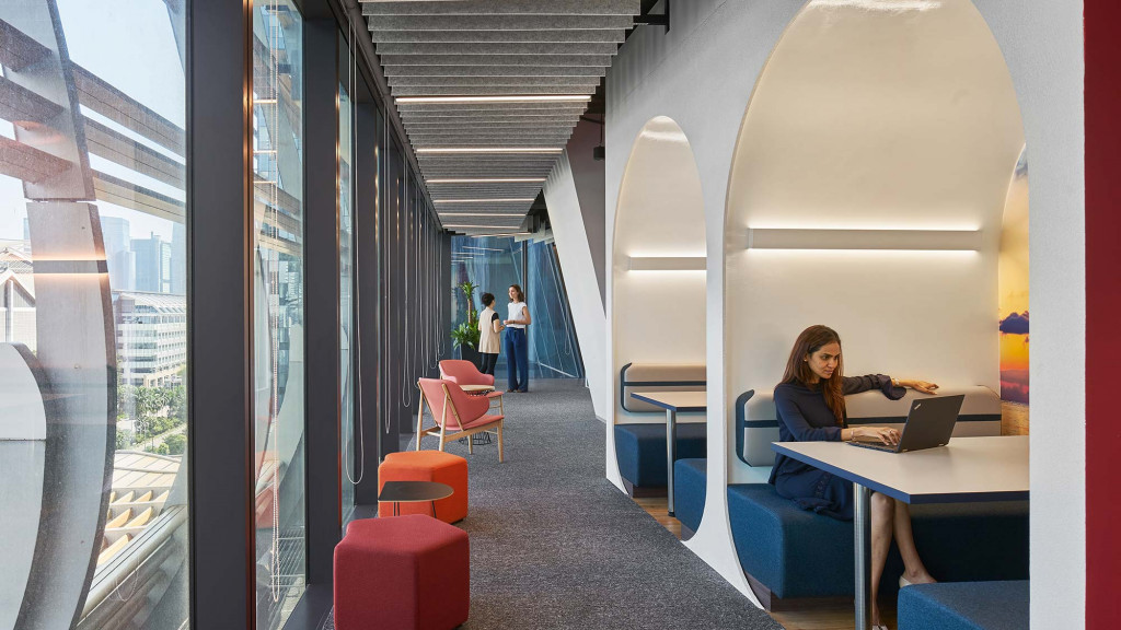 A person working on the laptop.