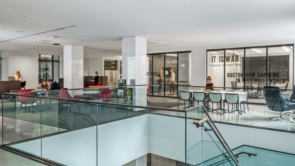 A group of people in a room.