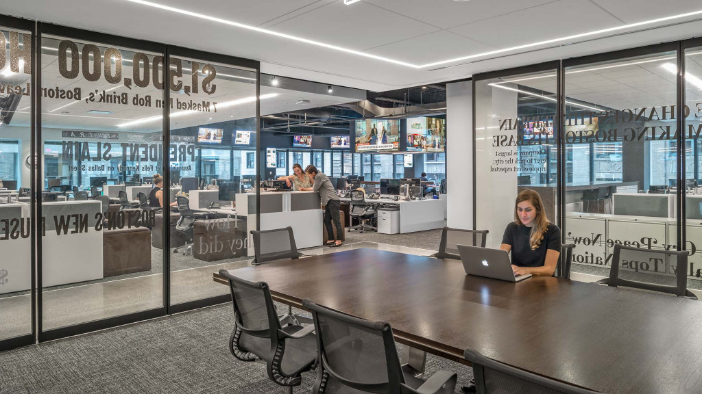 A person working at a table.