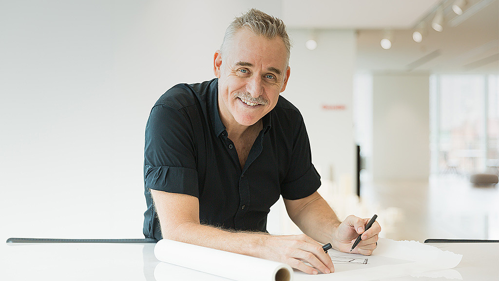 A man sitting at a table.