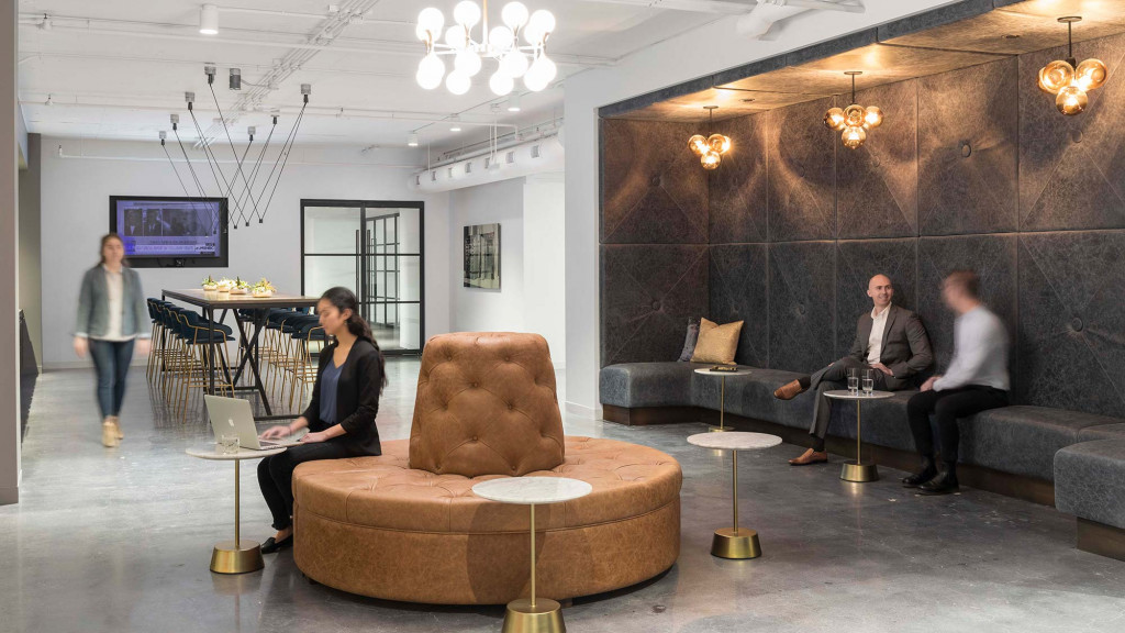 A group of people in a room.