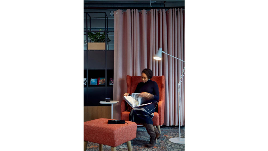 A person sitting in a chair.