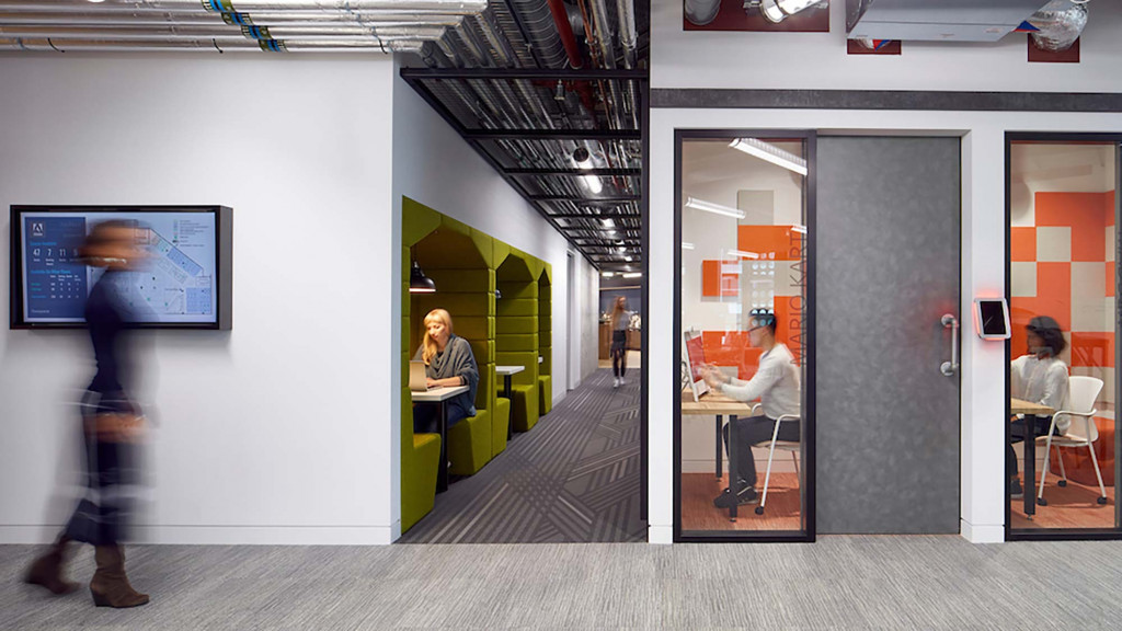 A group of people in a room.