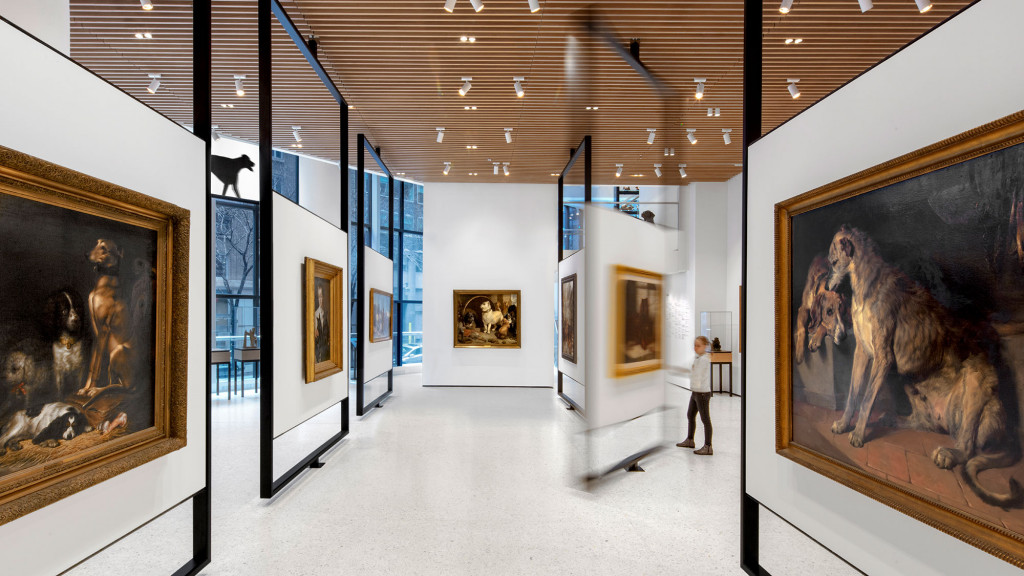 A person standing in a museum.