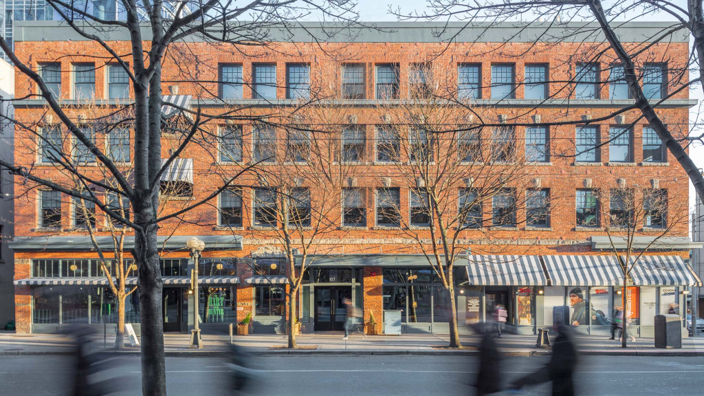 A building with many windows.
