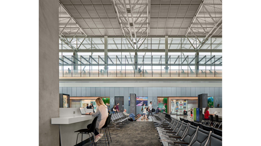 A group of people in an office.