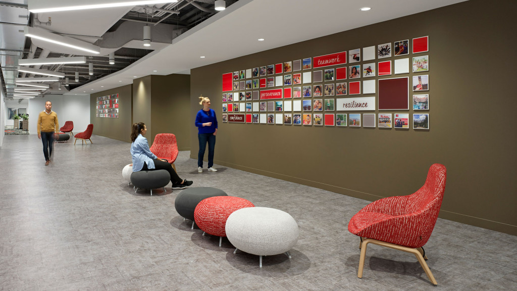 A group of people in a room.