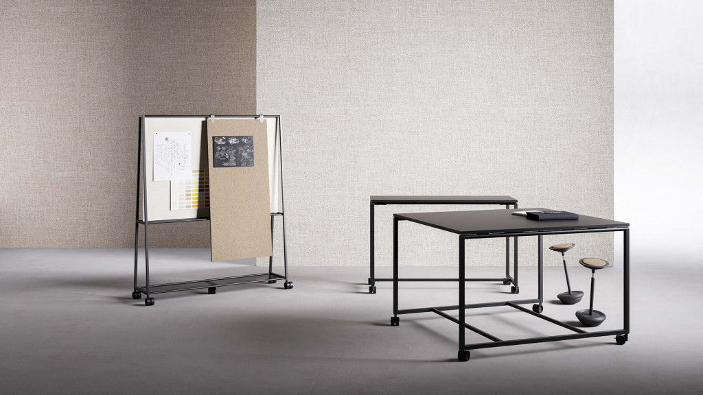 A table with a white board and a white board.