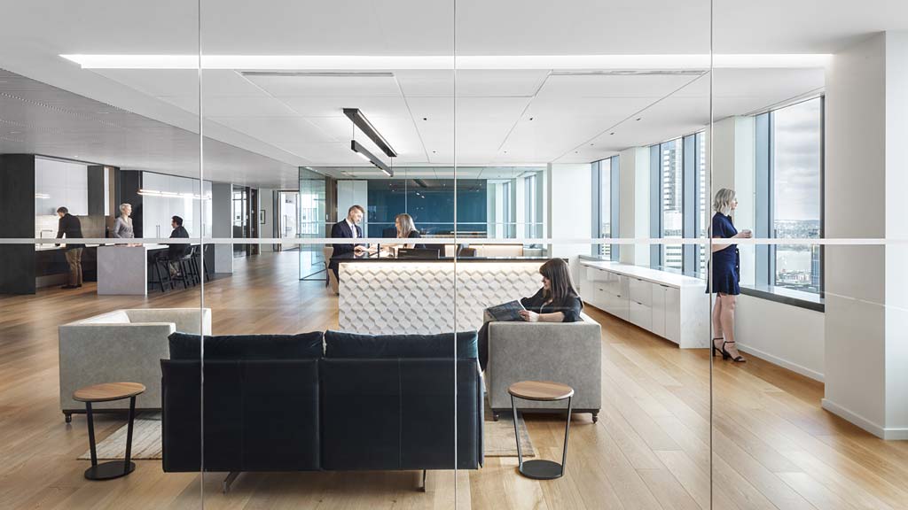 A group of people in a room.