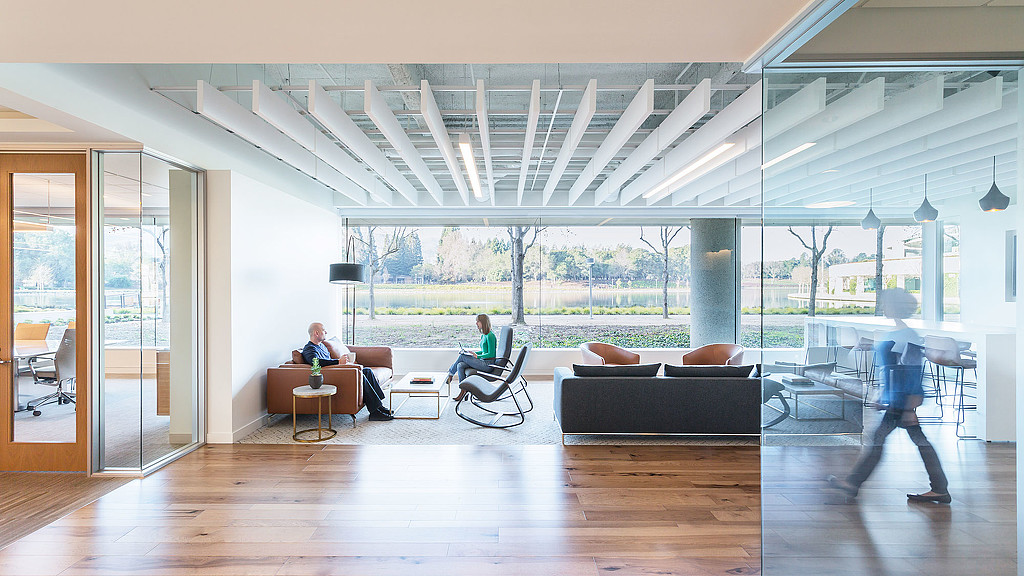 A group of people in a room.