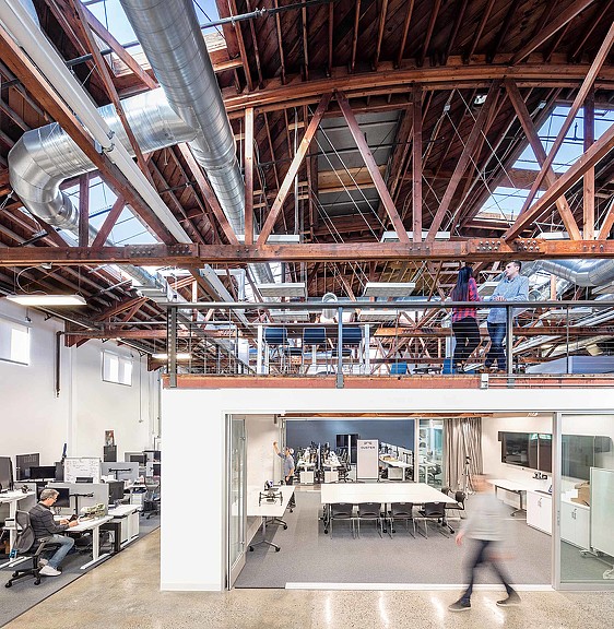 A group of people in a room.