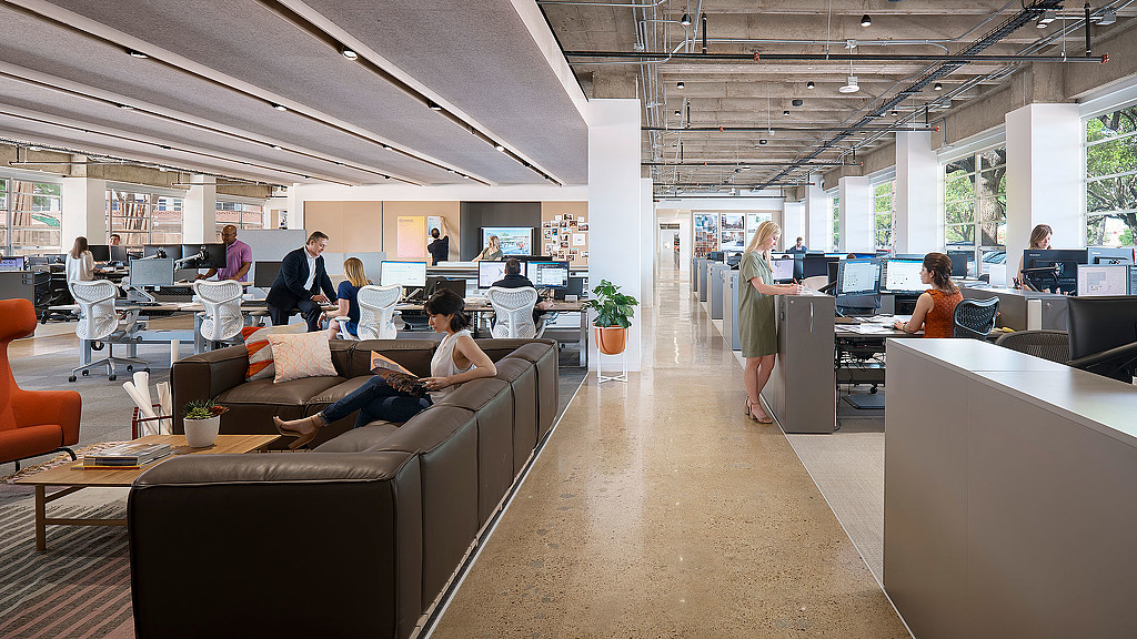 A group of people in a room.