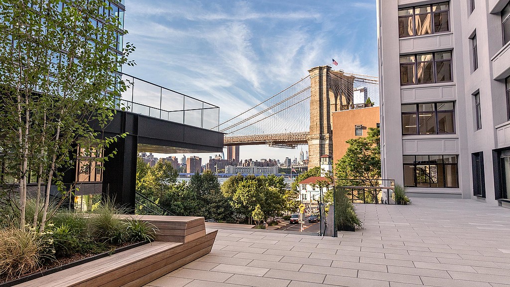 A walkway between buildings.