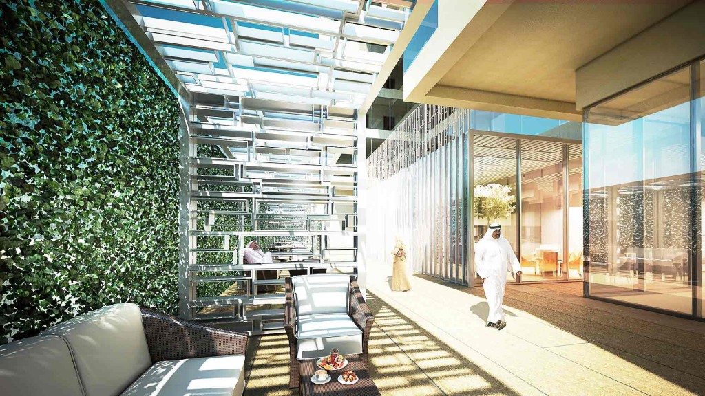 A person walking in a building.