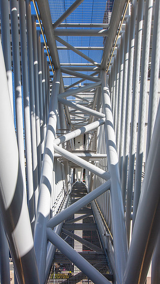 A close-up of a bridge.