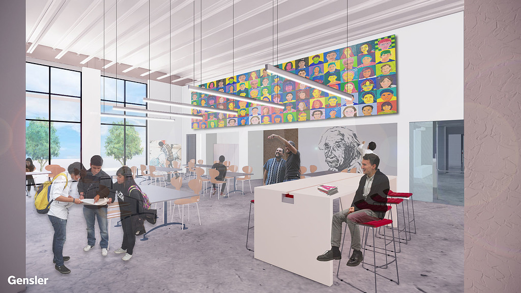 A group of people in a room.