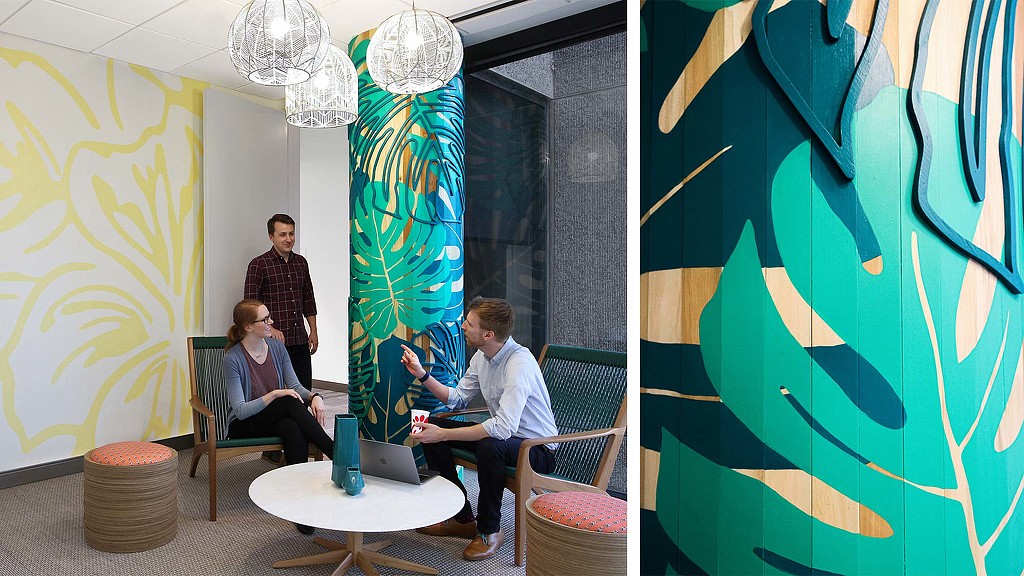 A group of people in a room.