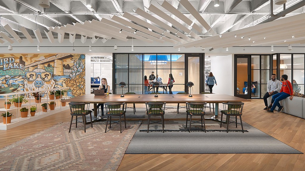 A group of people in a room.