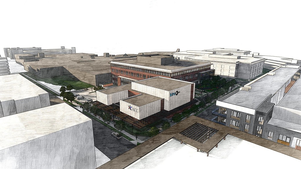 A large building with a courtyard.