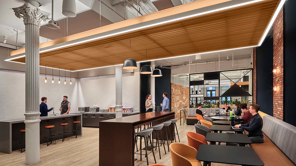 A group of people in a room.