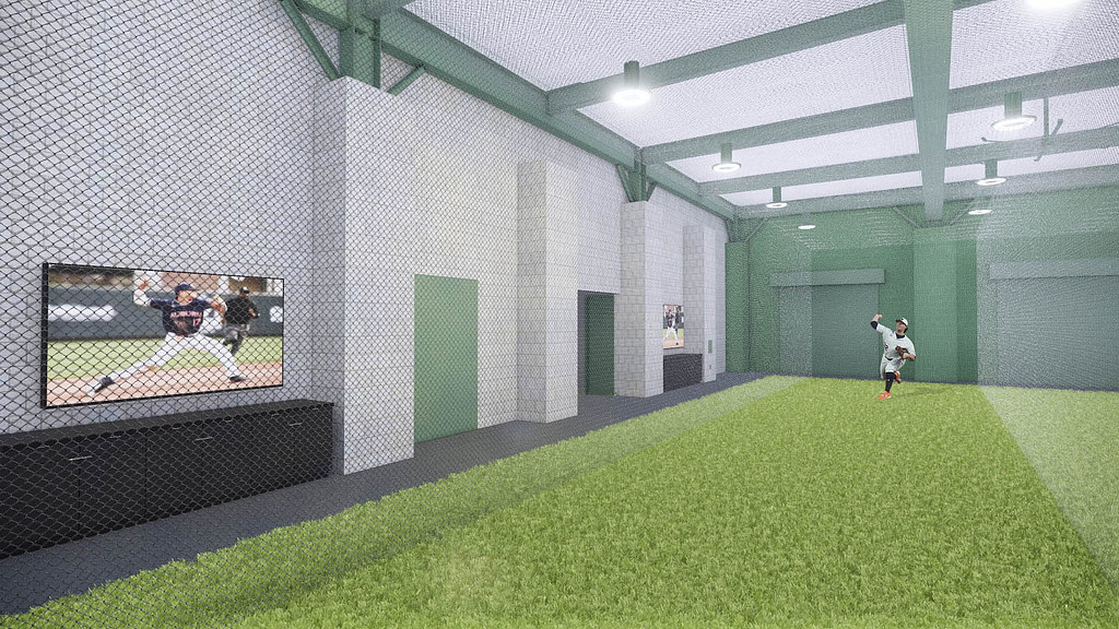 A person playing baseball.