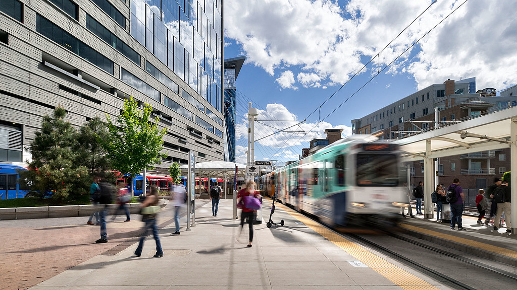 A train on the railway tracks.