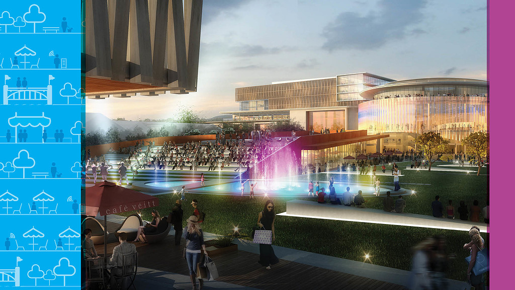 A group of people outside a building.